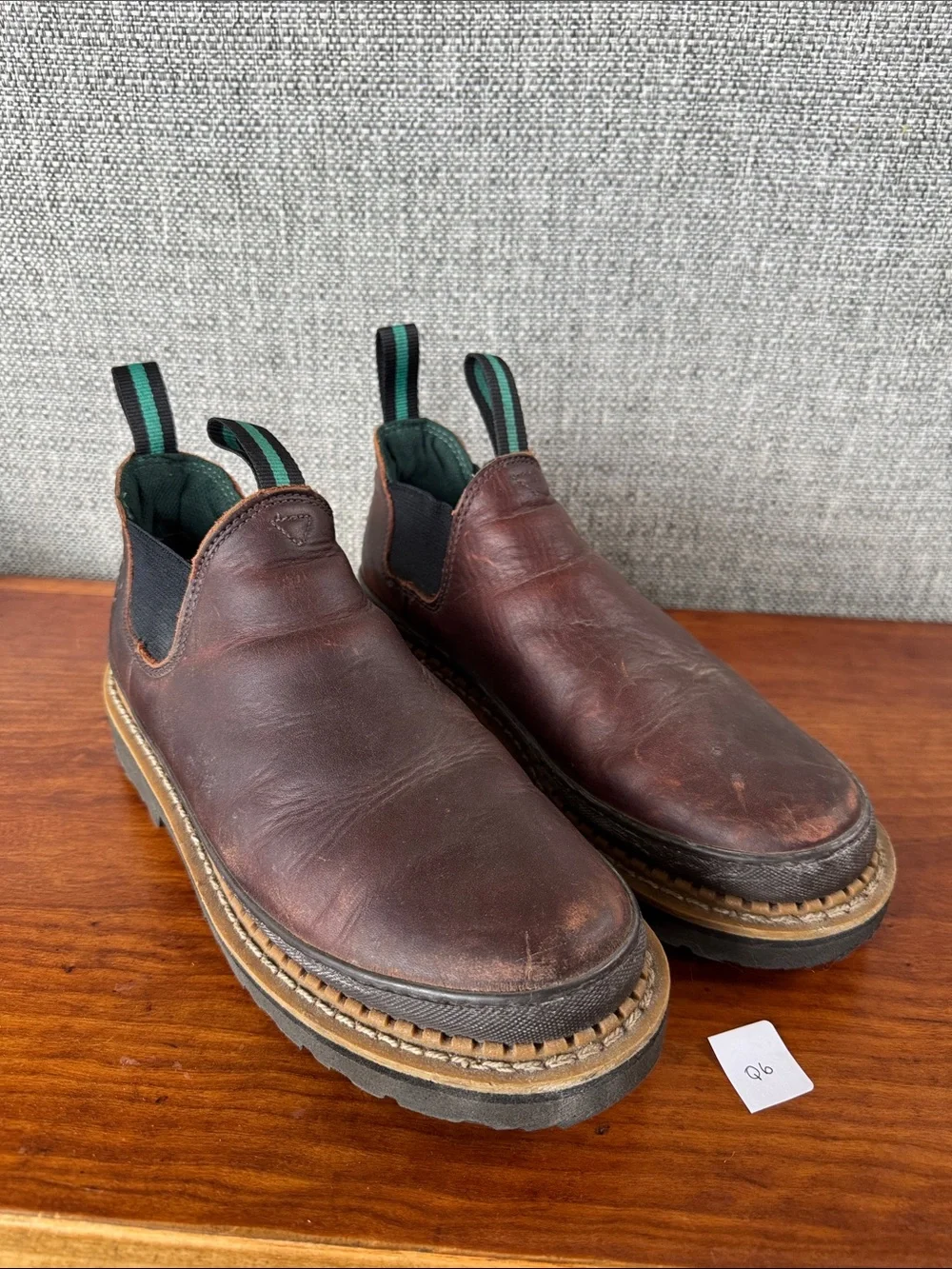 Georgia Boot Men's Brown Leather Slip-On Romeo Slip On Work Shoes Size 7.5